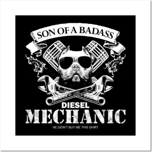 Son of a Badass Diesel Mechanic Posters and Art